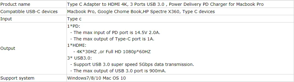 USB C концентратора USB-C до 3,0 HUB HD. ми Thunderbolt 3 адаптер для MacBook samsung Galaxy S9/S8 плюс huawei P20 Pro Тип C USB HUB