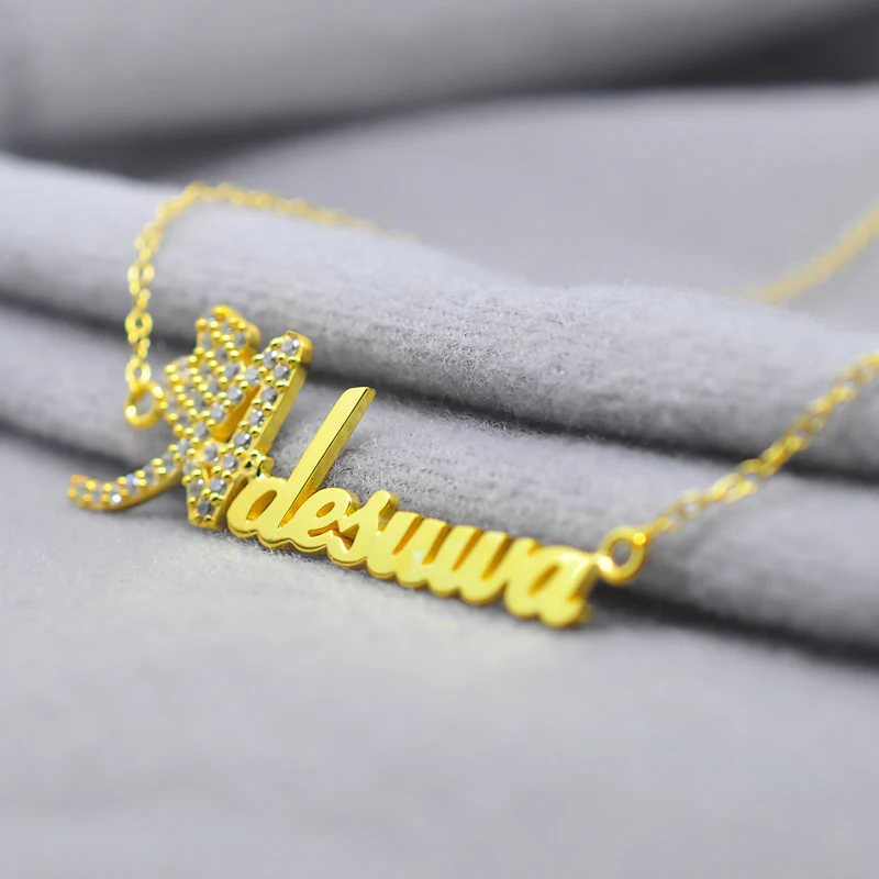 Оптовая продажа ожерелье с именем из серебра 925 пробы цепочка первым железа