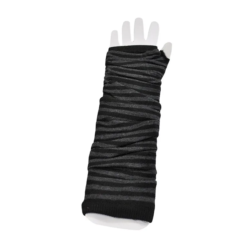 black gray Года 1 шт Горячая распродажа Женские теплые длинные стильные перчатки без пальцев теплые вязаные модные красивые варежки для девочек - Цвет: black gray