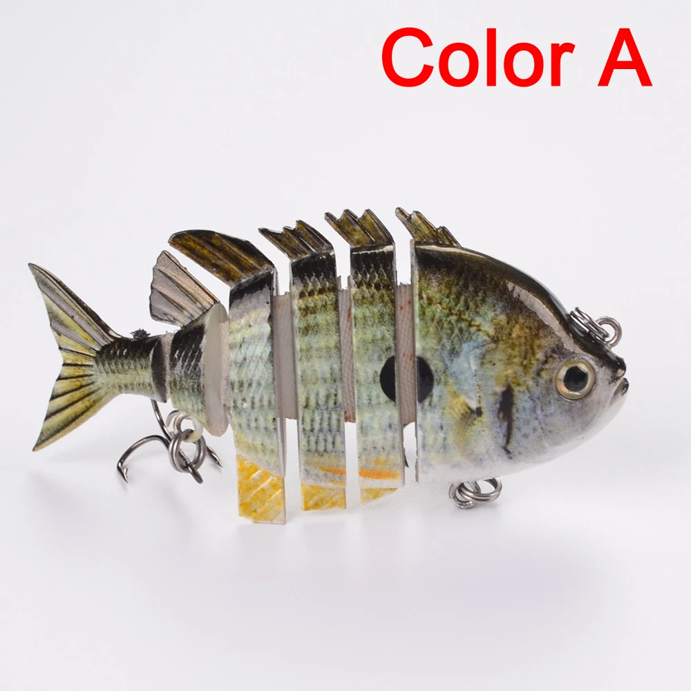 Free Shipping Multi Jointed Fishing Lures Bait Swimbait Sink Hook Tackle 3D Eyes Lifelike Sections sca Artificial | Спорт и