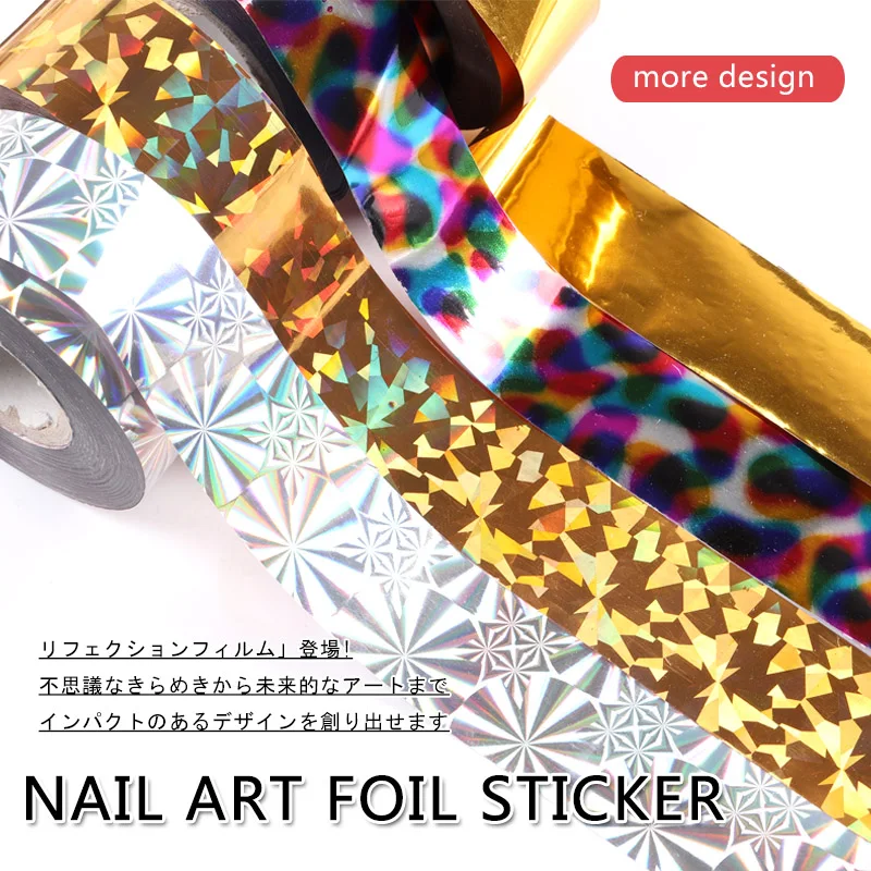 

1pcs/lot 2.5cm*100m Foils Finger DIY Nail Art Sticker Decal Transfer Stickers Tips Manicure Decoration
