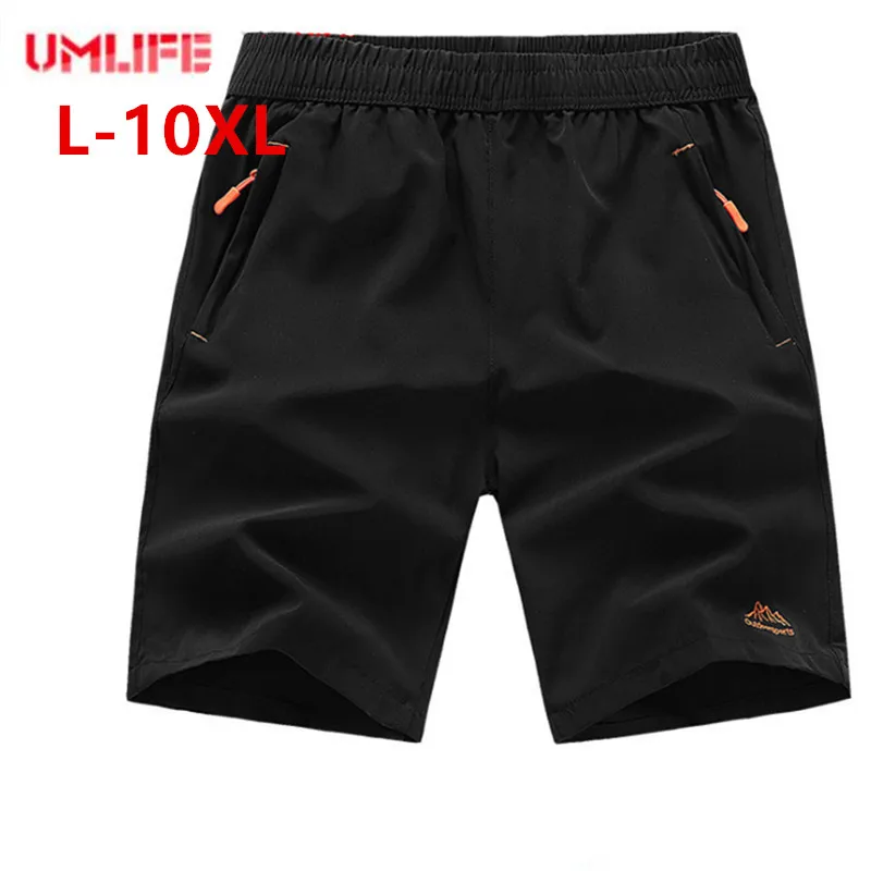 UMLIFE, пляжные шорты для мужчин, одежда для плавания, быстросохнущие, дышащие, плавки, штаны, плюс размер, эластичный пояс, летние шорты 10XL 9XL 8XL