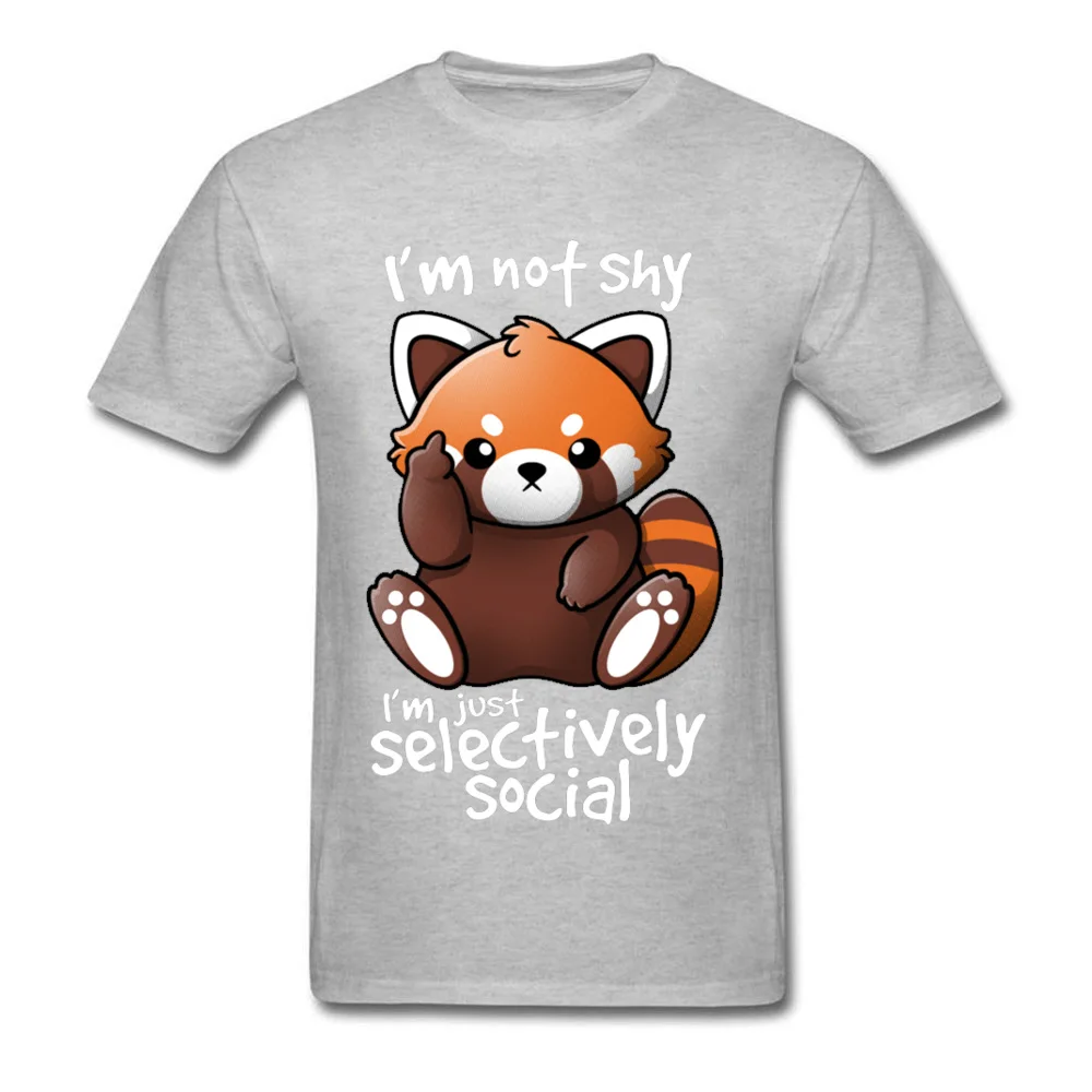 Футболка SHY RED PANDA Мужская забавная футболка летняя с рисунком енота Симпатичные