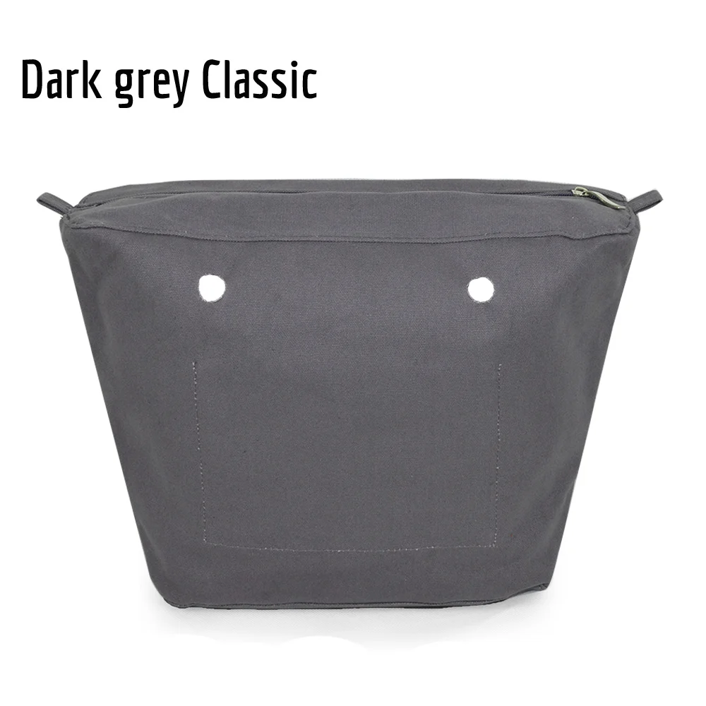 Dark grey classic TANQU новая водонепроницаемая внутренняя подкладка вставка карман на молнии для классического мини Obag холст внутренний карман для O сумка - Цвет: Dark grey classic