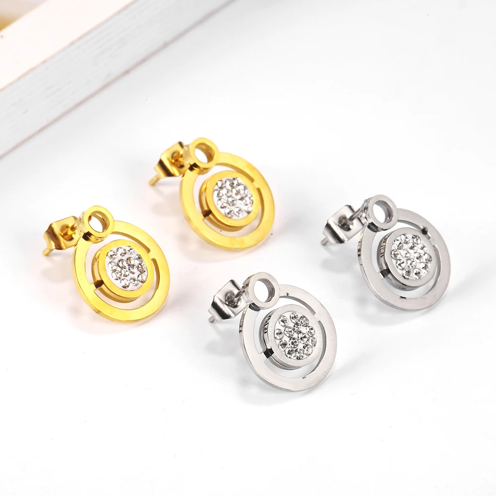 Женские классические серьги гвоздики из нержавеющей стали с