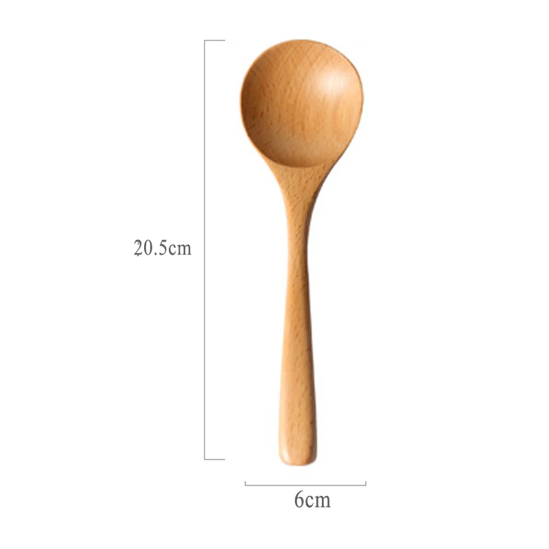 Beech Wood Высокое качество деревянная ложка с длинной ручкой ложки столовые, большая деревянные ложки для супа, Длинной ручкой половник для супа, деревянные ложка для сервировочная деревянная посуда кухонные принадлежности - Цвет: Beech Wood