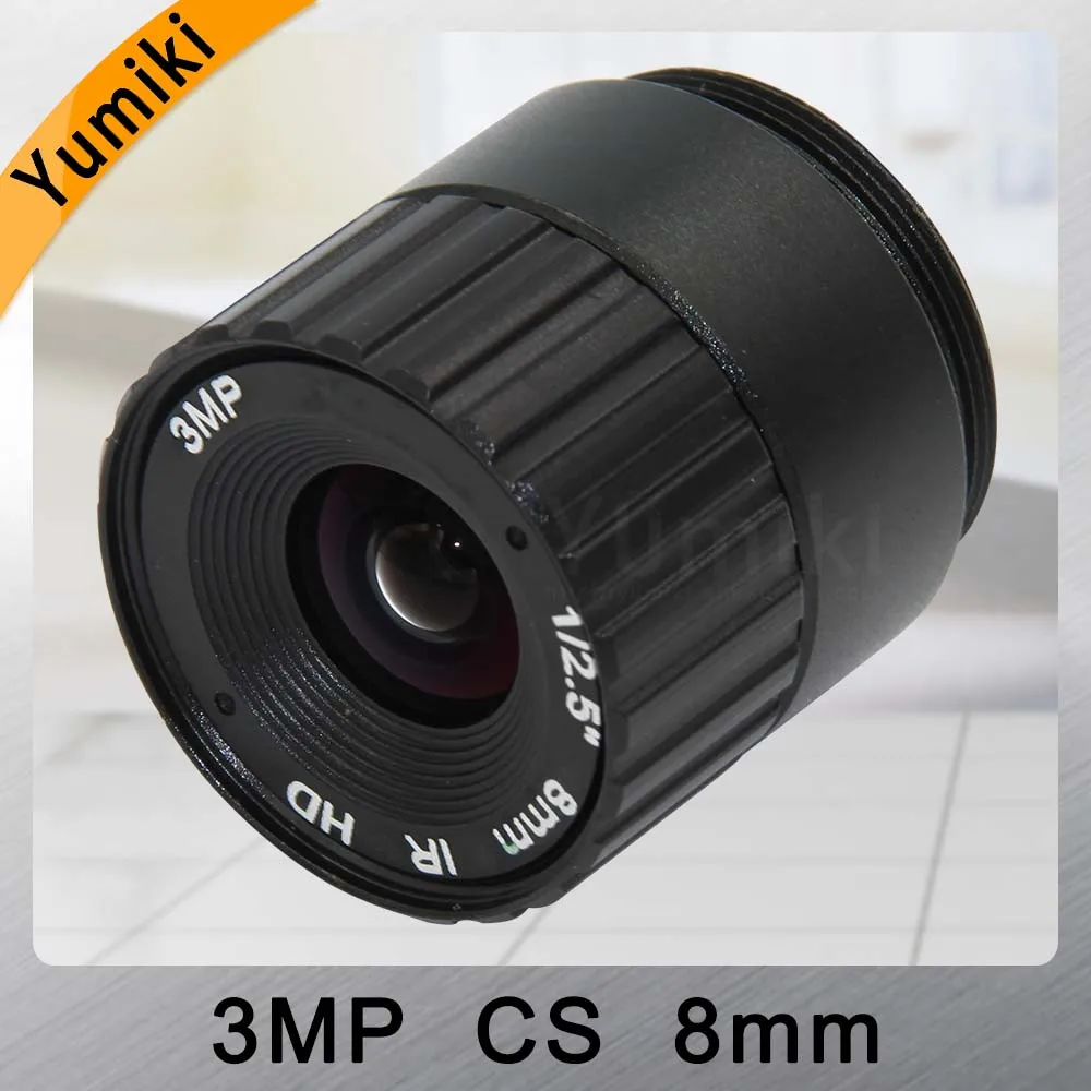 Yumiki 8 мм 3MP CCTV объектив 1/2. 5 '⟱.4 CS фиксированный IR 3 0 линза мегапикселей для ИК