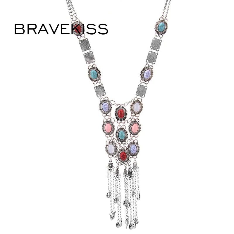 BRAVEKISS ожерелье Calaite элементы кисточкой Цепочки и ожерелья Женская одежда