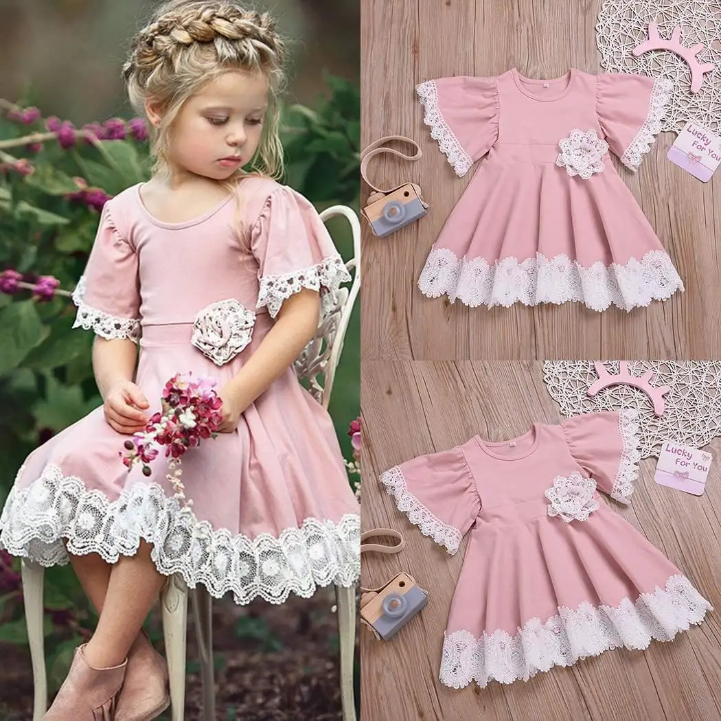 Повседневное милое кружевное платье в стиле пэчворк с круглым вырезом и