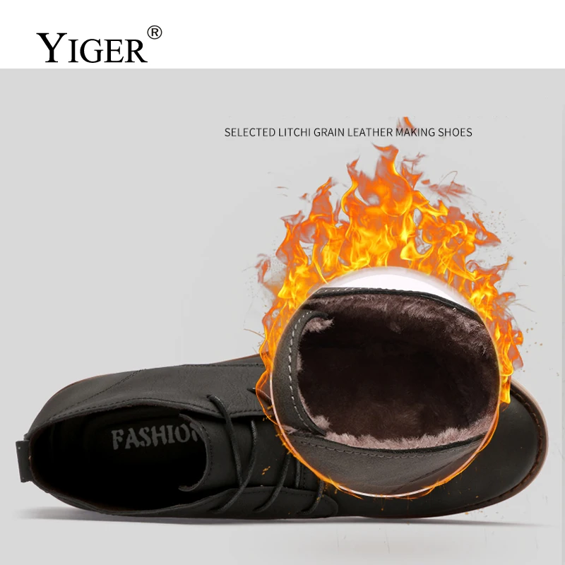 YIGER/Новые мужские ботильоны мужская обувь с инструментами осенне-зимние ботинки
