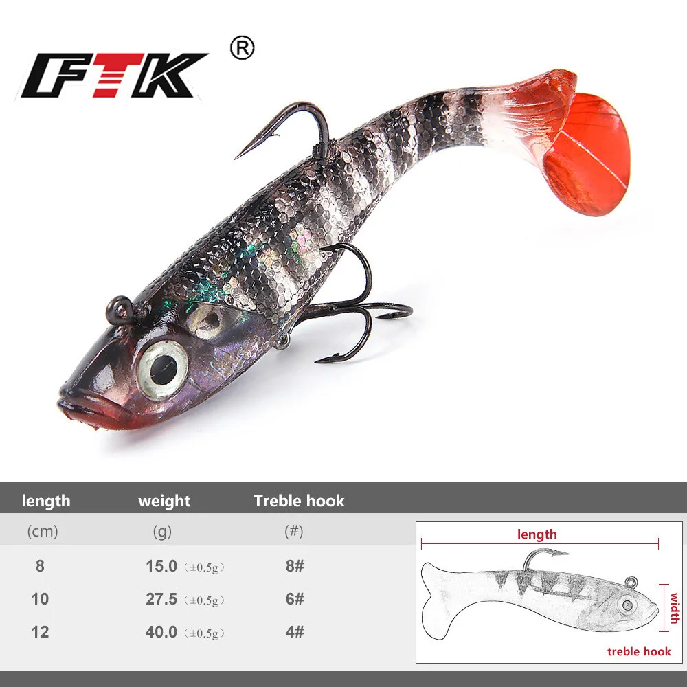FTKFishing Мягкая приманка 1 шт. 80/100/120 мм 10 другим цвет приманки джиг для рыбалки с