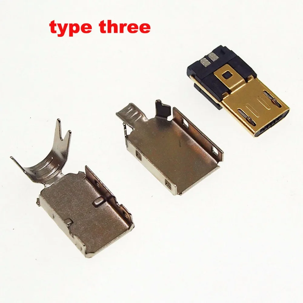 10 комплектов позолоченных MICRO Mike 5P USB штекер с металлическим корпусом|Коннекторы