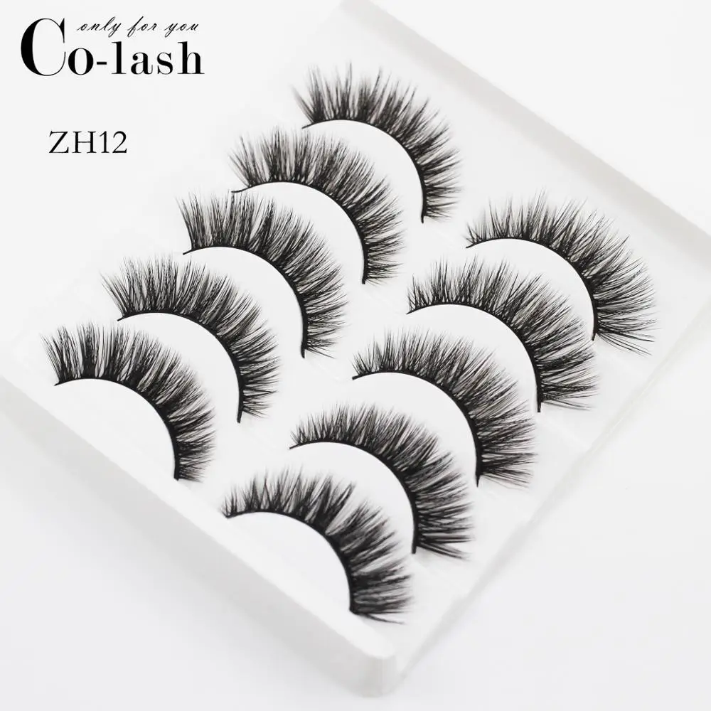 Colash ZH01 5 пар Накладные ресницы пушистые норковые ресницы ручной работы длинные натуральные 3D ресницы густой мех драматический вид
