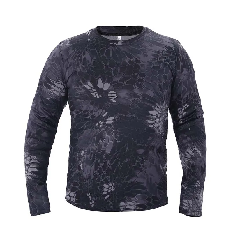 Мужская тактическая камуфляжная футболка в стиле милитари дышащая