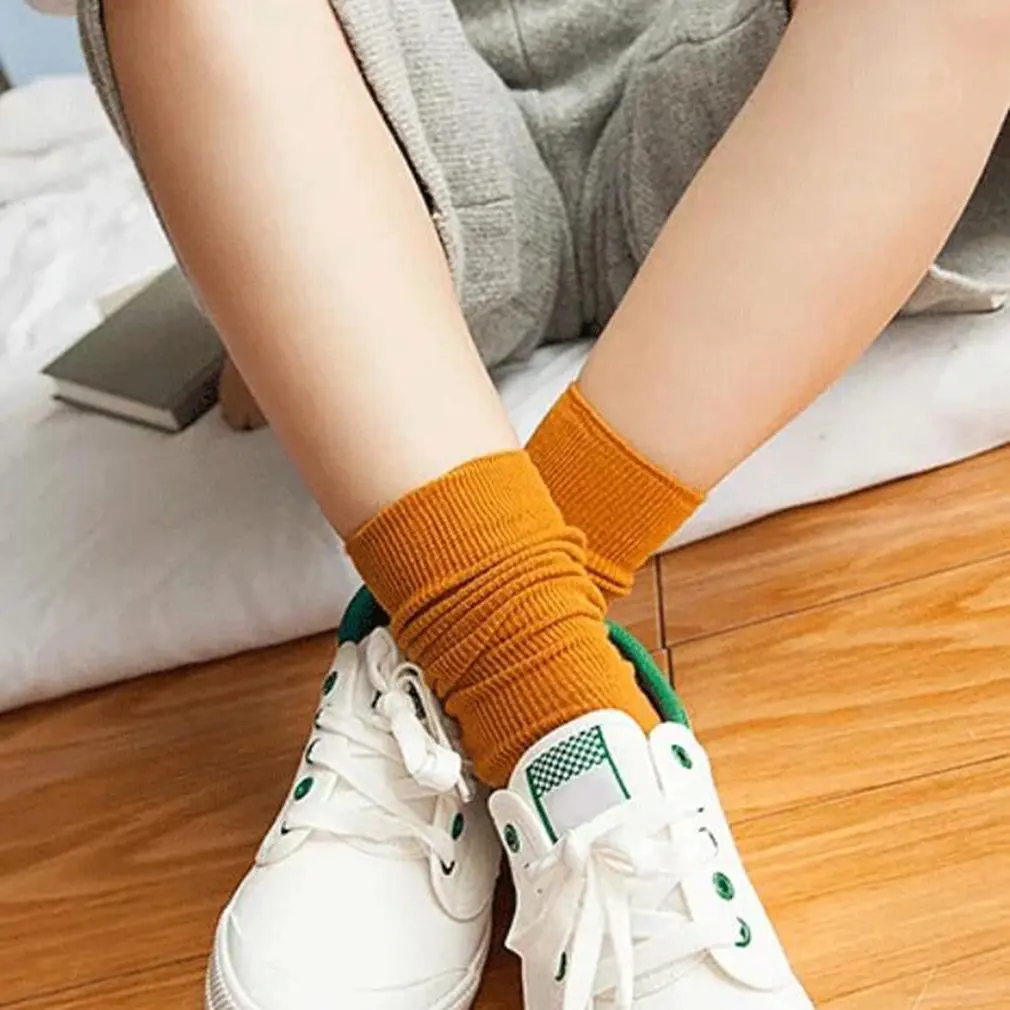 1 пара Карамельный цвет осенне зимние толстые носки для девочек куртка с