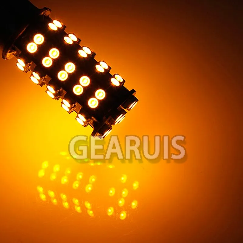 Светодиодная автомобильная лампа 10 шт./лот S25 P21W 1156 BA15S 68 SMD1210 3528 поворотный сигнал