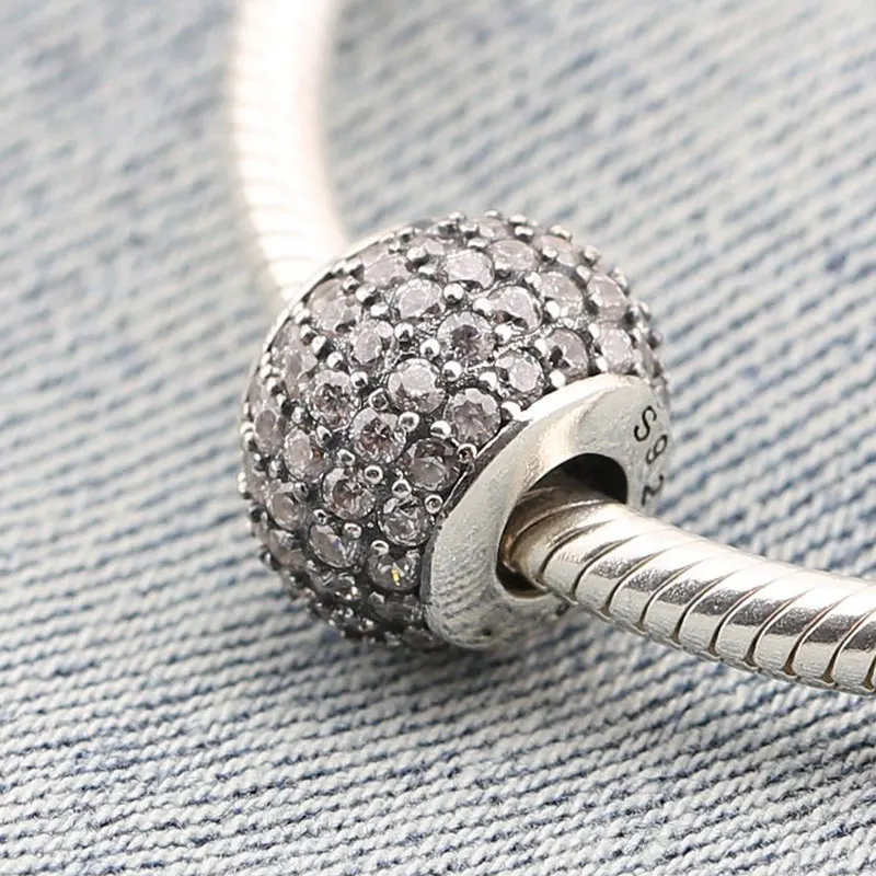 DIY круглый плоский Бусины подходят для Pandora браслет Для женщин ювелирных изделий