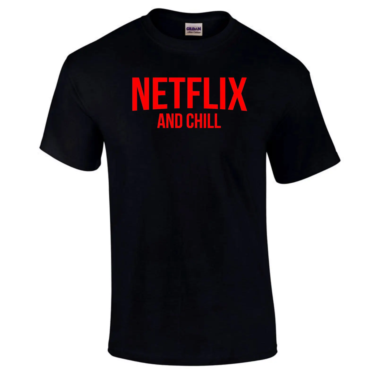 Netflix And Chill забавная шутка трендовая Высококачественная футболка до 5XL новые