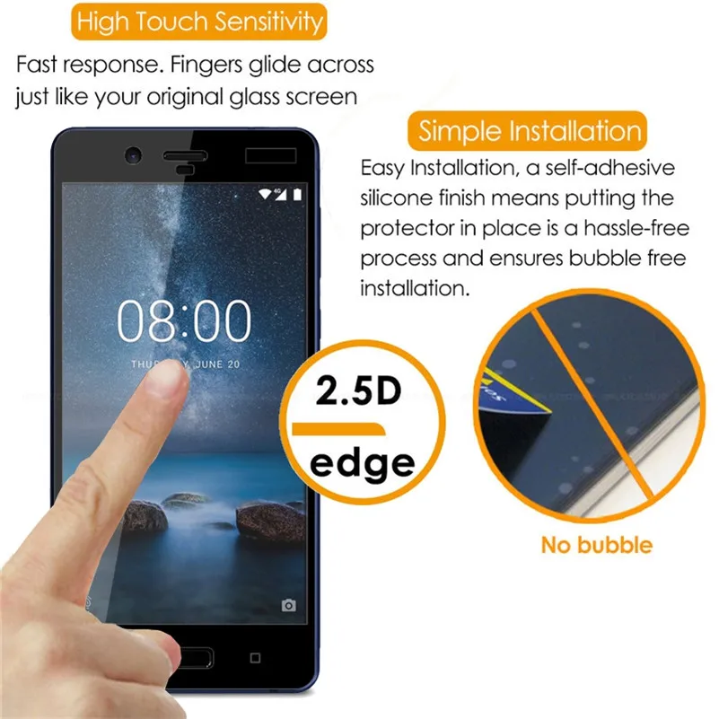 Закаленное стекло 9H для Nokia X6 Защита экрана 6 1 5 7 8 X5 2 3 Plus 2017 2018 защитная пленка |