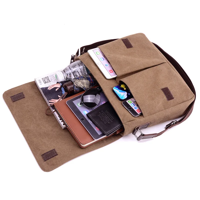 Kvky мужчин холщовый мешок человек деловая сумка моды Crossbody мужской сумки