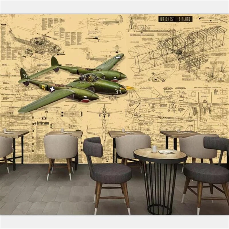 Обои beibehang на заказ украшение для дома фотообои ручной росписи в стиле ретро