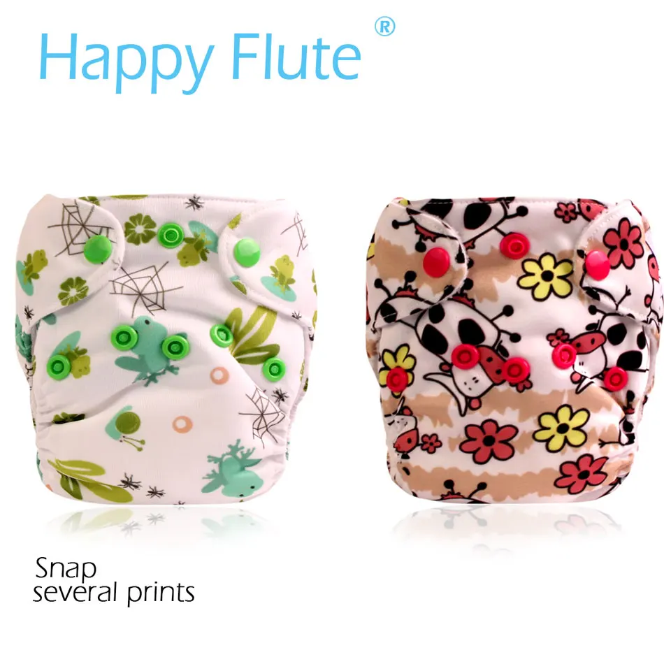 Подгузник Happy flute NB, детский подгузник, подгузник NB, подгузник AIO с вшитой внутренней вставкой. Подходит для детей 0-3 месяцев или 6-12 фунтов