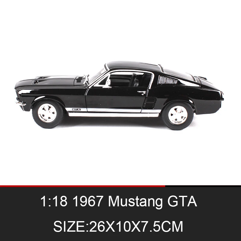 Классические автомобили Maisto 1:18 1967 Mustang GTA Fastback коллекционные модели автомобилей