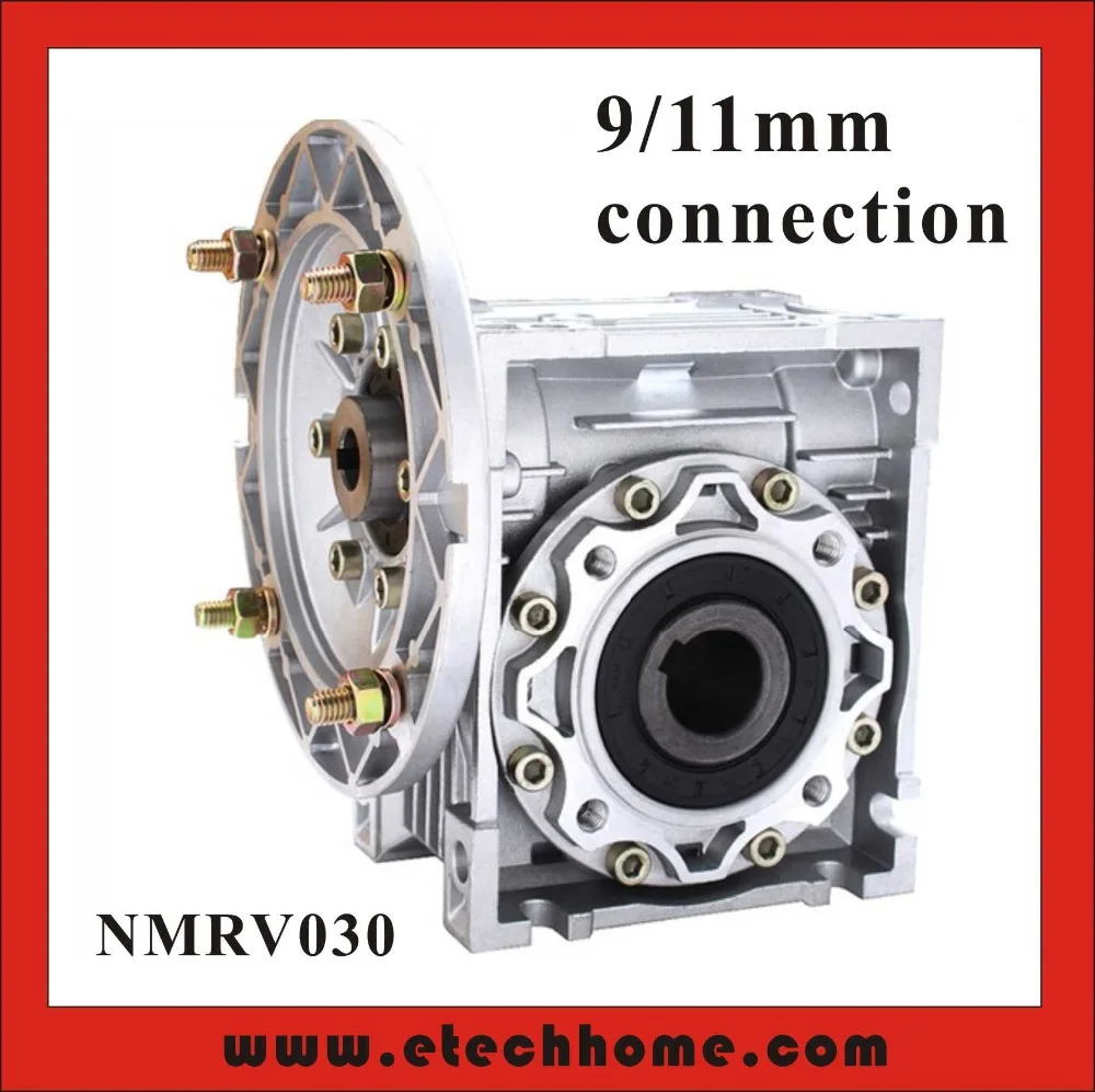 Червячный редуктор скорости шестерни NMRV030 90 градусов 5:1 - 80 :1 для входного вала 9 мм