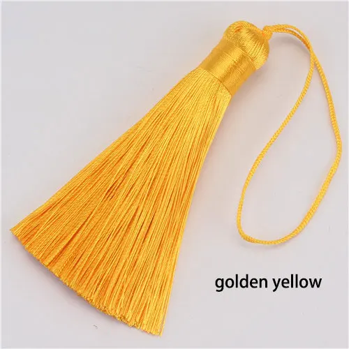 golden yellow 2 шт./упак. 8 см шелковая кисточка бахрома щетка для занавесок DIY ремесло кисти Бахрома отделка для штор s ювелирные изделия DIY свадебный домашний Декор Аксессуары - Цвет: golden yellow