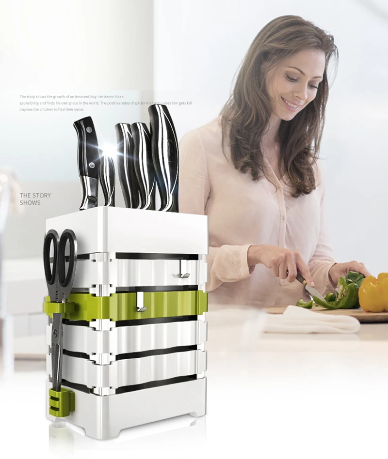 Knofe блок держатель для кухонных ножей блок PP Plaatic универсальные ножницы подставка для ножей стеллаж для хранения Органайзер белая посуда аксессуары