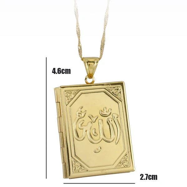 Модное ожерелье с подвеской в виде мусульманской книги Аллах-Коран для женщин и