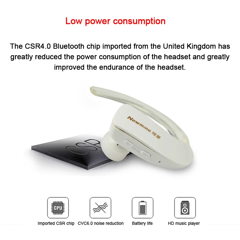 Newmine L32 гарнитура Bluetooth Беспроводной Hands-free версии 4 0 Шум с функцией шумоподавления