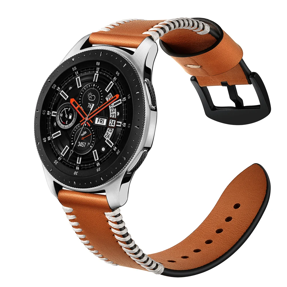 Ремешок HENGRC из натуральной кожи для Samsung Gear S3 Frontier браслет часов Galaxy Watch 46 мм Huami