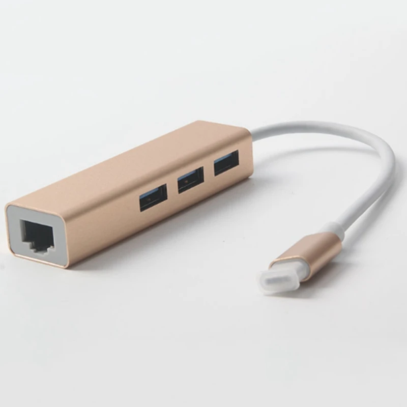 Usb3.1 к концентратору конвертер Тип C 3 портам Usb3.0 концентратор + Rj45 адаптер| |