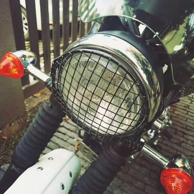 Ретро гриль алмазное Боковое крепление накладка на фару маска для Harley Honda Kawasaki