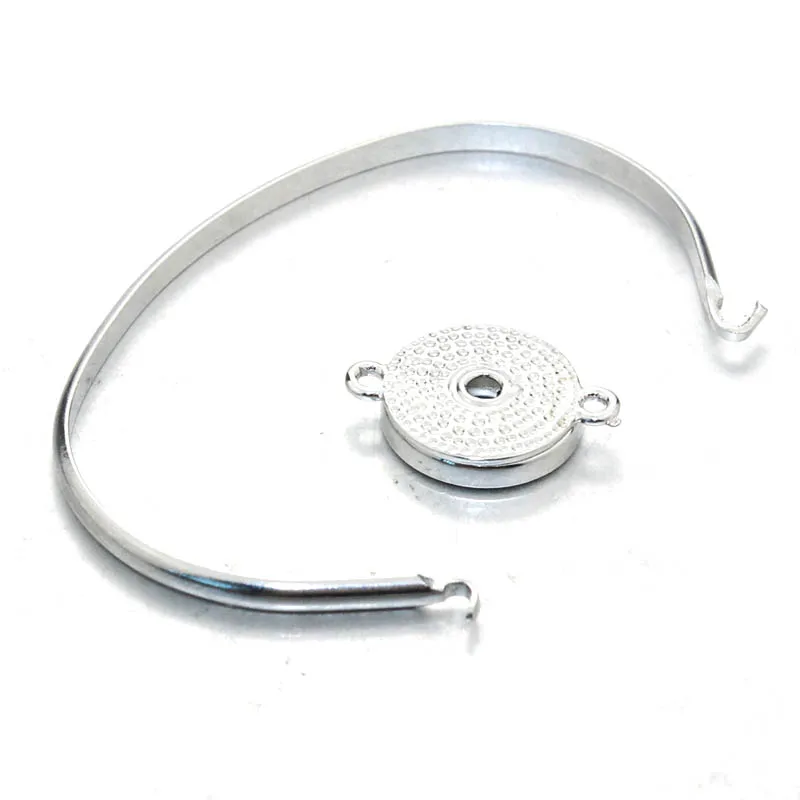 

Stainless steel Bangles 18mm Ginger Snap Bracelet Metal Snap Button Charms Jewelry Detachable Bracelet For Women 1977