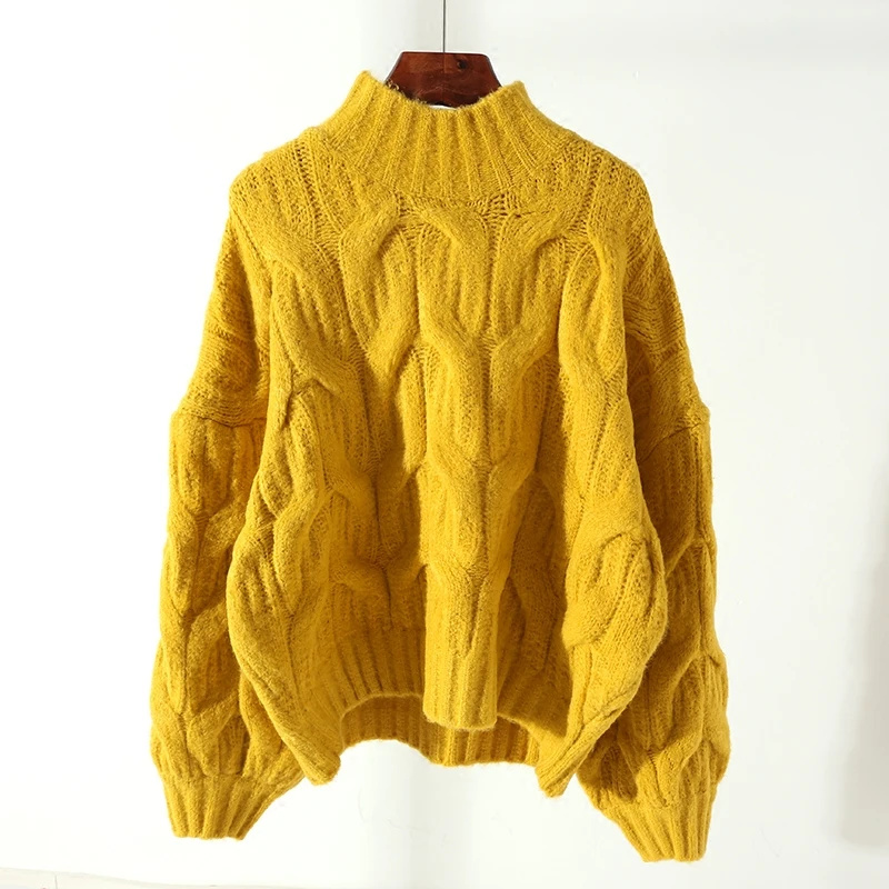 Женские блузки с рукавами-фонариками винтажные свободные свитера плотные