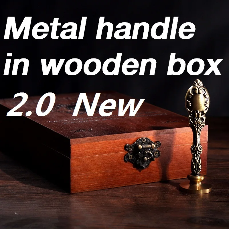 

New customize Stamp with Wood Box,Retro Style Sealing Wax Stamp set,Deluxe Gift set 26 alphets/Greeting words Metal handle