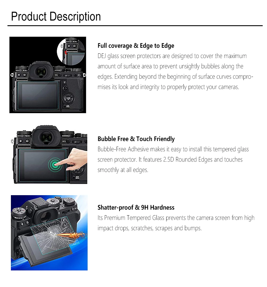 3x закаленная Стекло Экран протектор для Nikon Z6 Z7 Z50 D7500 D500 D850 D3500 D3400 D3300 D7200 D7100 D5600 D5500 D5300