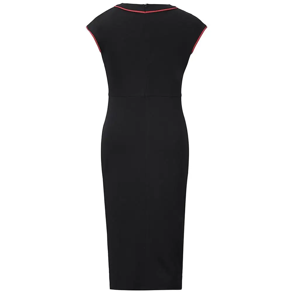 JLI MAY женщины Винтаж Русалка midi dress лето осень Рукавов О-Образным Вырезом