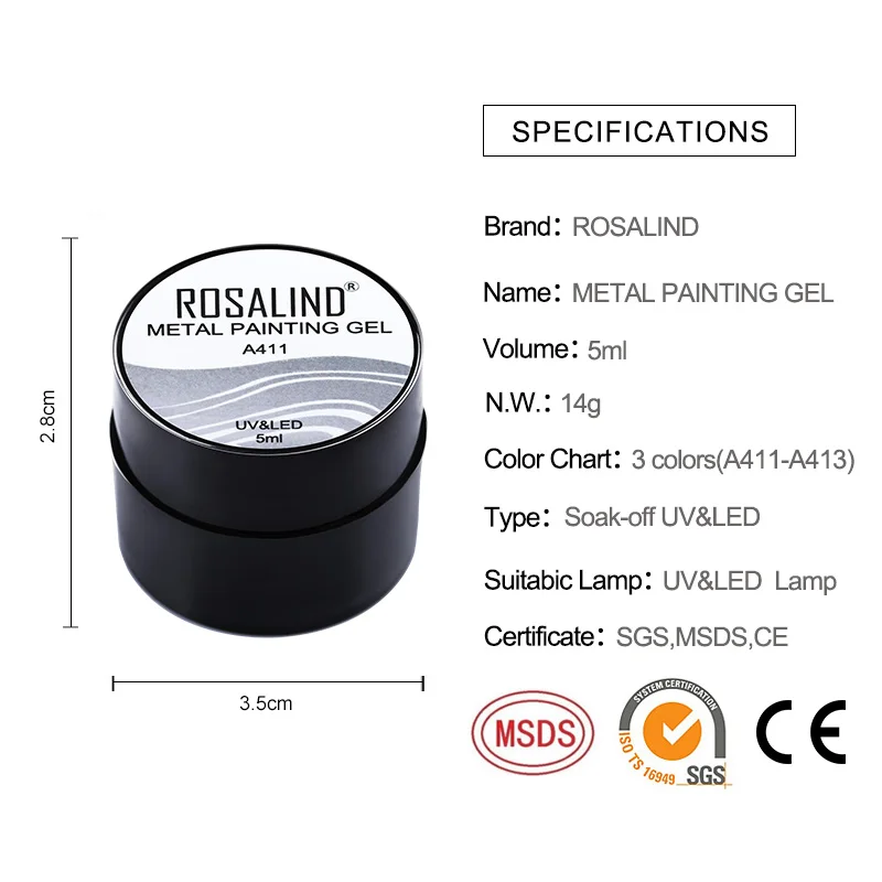 Розалинд Гель лак для ногтей Nail Art Base маникюра 5 мл 3 цвета набор праймеров