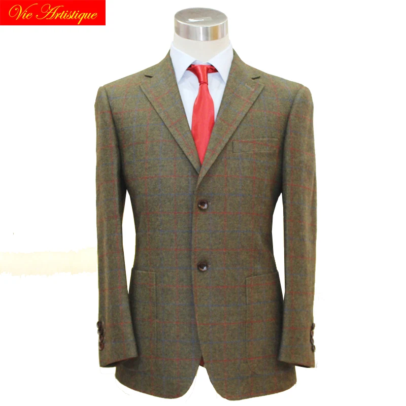 Костюмы на заказ 3 предмета куртка жилет с брюками шерсть мужские смокинги жениха