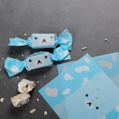 100 шт. конфетная упаковка с мультяшным медведем шоколадная обертка для вечеринки