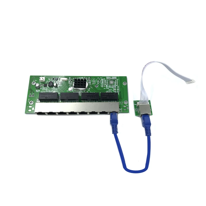 OEM PBC 8-портовый гигабитный Ethernet коммутатор 8 портов met 8-контактный разъем 10/100/1000 m концентратор 8way штекер питания печатная плата OEM schroef gat