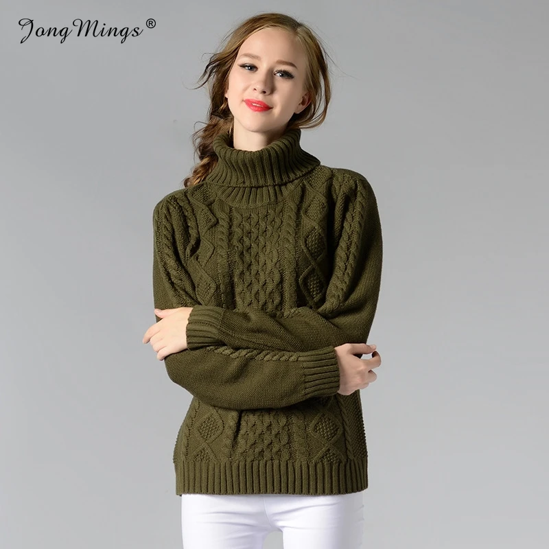 2019 Twisted Turtleneck Women Sweater Winter Warm Female Jumper Knitting Pullovers Top Autumn Long Sleeved Pull Femme | Женская одежда