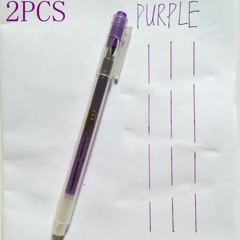 2 pcs Purple VCLEAR 0,7 мм стираемая гелевая чернильная ручка с резиновым ластиком 2 шт рекламная невидимая чернильная ручка милый ластик ручка Frixion ручка с исчезающими чернилам - Цвет: 2 pcs Purple