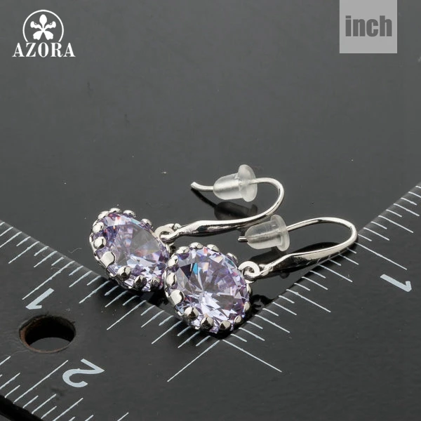 Серьги-подвески из белого золота с фианитами | Украшения и аксессуары