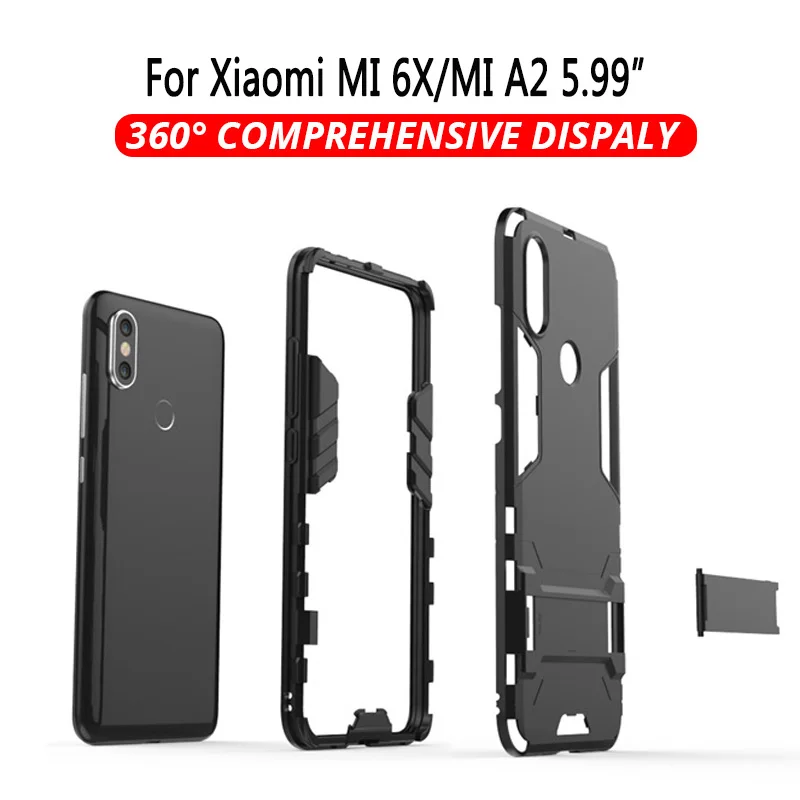 Защитный противоударный чехол для Xiao mi Pocophone F1 mi 8 SE mi 8 5X 6X mi 6 A1 A2 Lite Note 3 mi 5S Plus PC+ TPU - Цвет: Xiaomi MI6X A2