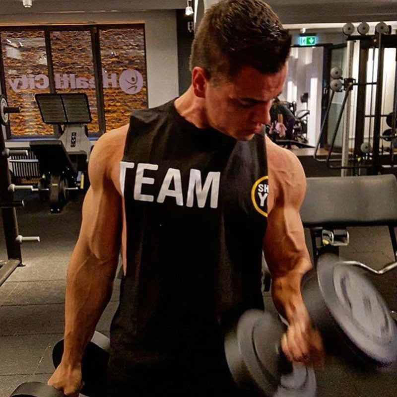 Мужские летние майки для спортзала фитнеса бодибилдинга одежда тренировок