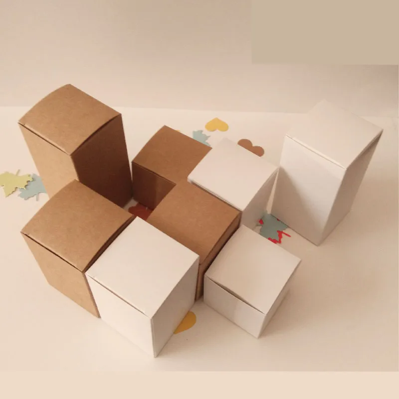 100 шт./партия, новинка,,, 40x40x80 мм, белый/черный/крафт-карта, коробка для пищевых украшений, Подарочная коробка, индивидуальный логотип, минимальный заказ 1000 шт